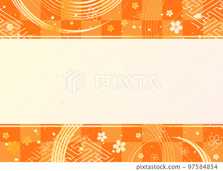 新年的背景圖。帶有日本圖案的美麗背景。 新年的背景圖。帶有日本圖案的美麗背景。 97584854