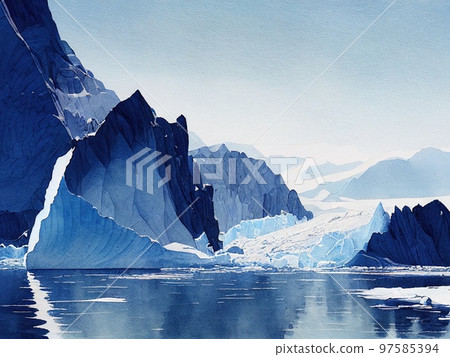 Arctic iceberg collapsing 97585394