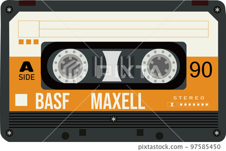 retro style cassette - Stock Illustration [97585450] - PIXTA