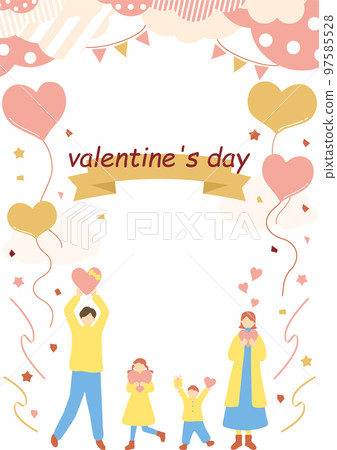 Heart balloon and family party background Heart balloon and family party background 97585528