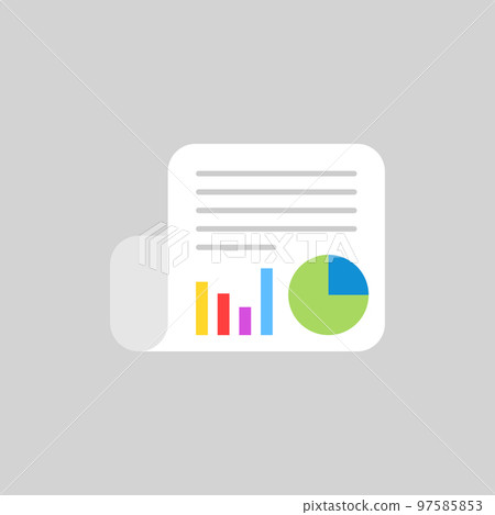 Contract document icon in flat style. Report vector illustration on isolated background. Paper sheet sign business concept. 97585853