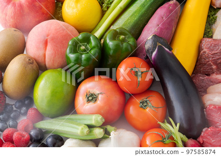 Assorted vegetables and meat Assorted vegetables and meat 97585874