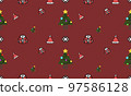 Cute Christmas Illustration and Seamless Pattern. Santa Claus, Christmas tree, snow on red background. Print Ideal for fabric, wrapping paper, scrapbooking, textile, poster, banner, card, wall art. Cute Christmas Illustration and Seamless Pattern. Santa Claus, Christmas tree, snow on red background. Print Ideal for fabric, wrapping paper, scrapbooking, textile, poster, banner, card, wall art. 97586128