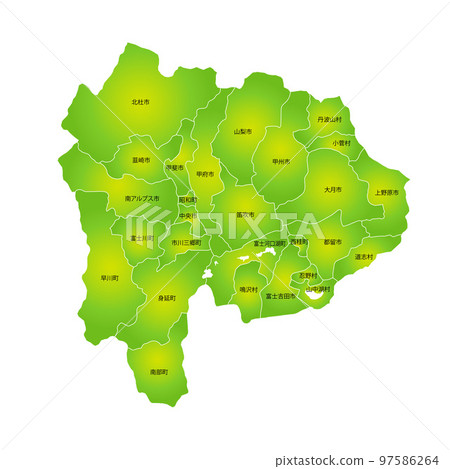 Yamanashi prefecture and municipalities map 97586264