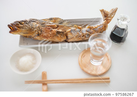 Atka mackerel grilled and sake Atka mackerel grilled and sake 97586267