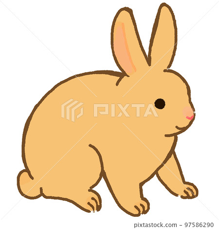 Illustration of a brown rabbit 97586290