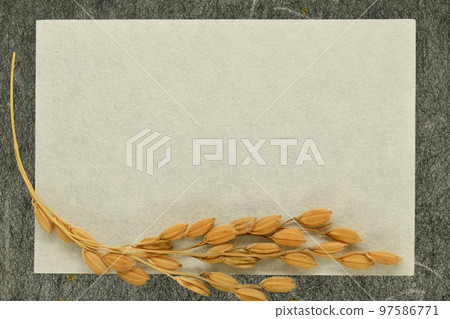 日本紙和米框架背景材料 97586771