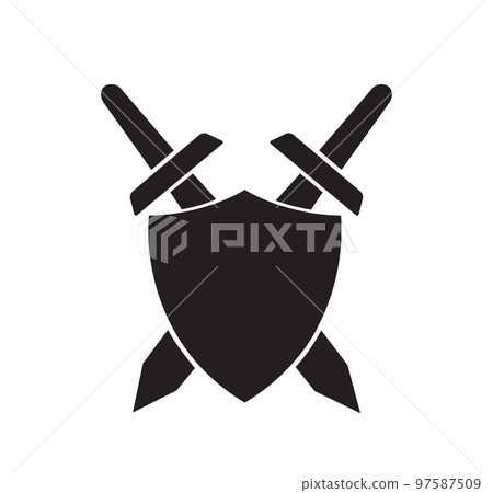 Five swords crossing on a symbolic Royalty Free Vector Image