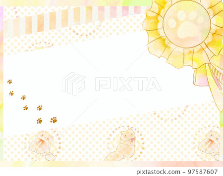 圖庫插圖: 貓裝飾明信片 97587607