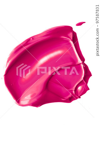 Pink beauty swatch, skincare and makeup cosmetic product sample texture isolated on white background, make-up smudge, cream cosmetics smear or paint brush stroke closeup Pink beauty swatch, skincare and makeup cosmetic product sample texture isolated on white background, make-up smudge, cream cosmetics smear or paint brush stroke closeup 97587831
