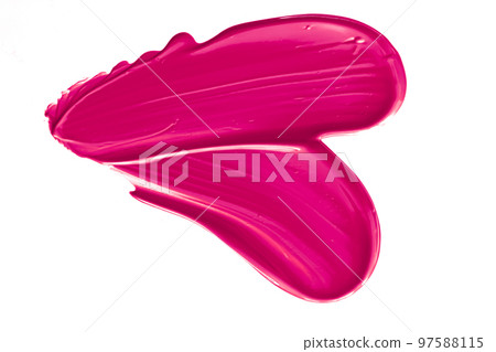 Pink beauty swatch, skincare and makeup cosmetic product sample texture isolated on white background, make-up smudge, cream cosmetics smear or paint brush stroke closeup Pink beauty swatch, skincare and makeup cosmetic product sample texture isolated on white background, make-up smudge, cream cosmetics smear or paint brush stroke closeup 97588115