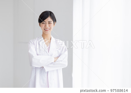 Medical image Female doctor portrait Medical image Female doctor portrait 97588614