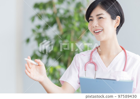 Medical image Female doctor portrait Medical image Female doctor portrait 97589430
