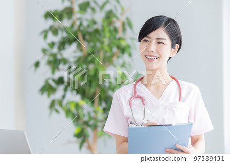 Medical image Female doctor portrait Medical image Female doctor portrait 97589431