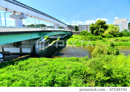 新井橋/淺川石田/從上游側看向新井（東京都日野市）[2022年7月] 97589740