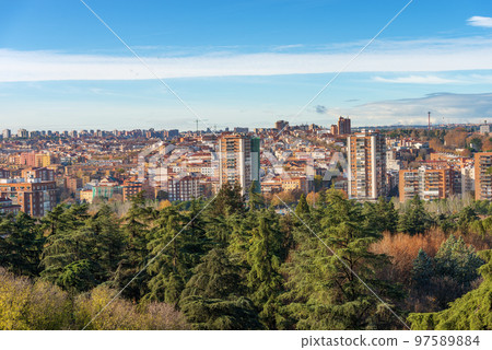 Madrid Cityscape from the Madrid Royal Palace - Spain Europe 97589884