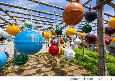 Colorful floating ball in Nanliao of Penghu at Taiwan 97590004