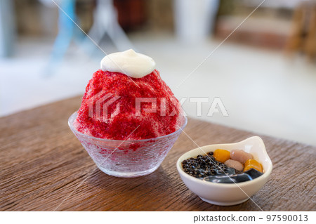 Iced prickly pear sorbet in restaurant in Taiwan dessert store 97590013