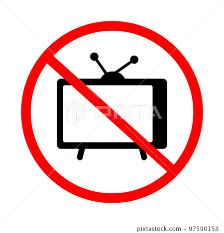 TV ban icon. Television viewing restrictions.... - Stock Illustration ...