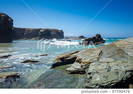 As Catedrais beach - Beach of the Cathedrals - Galicia, Spain As Catedrais beach - Beach of the Cathedrals - Galicia, Spain 97590478