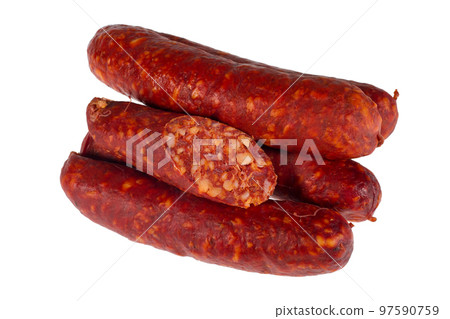 Sausages isolated on white background Sausages isolated on white background 97590759