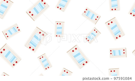Seamless pattern endless with handheld game consoles, electronic toys old retro vintage hipster from 70s, 80s, 90s isolated on white background. Vector illustration 97591084