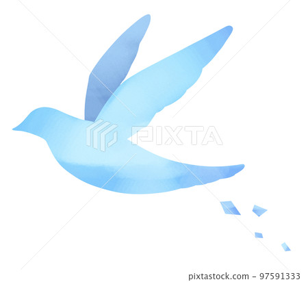 藍色的鳥在天空中飛翔 97591333