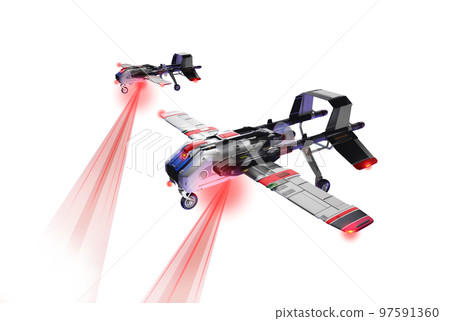 安保無人機（飛機編隊飛行：透明材質版） 97591360