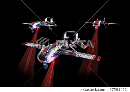 Security drone (airplane-type formation flight: black back version) 97591412