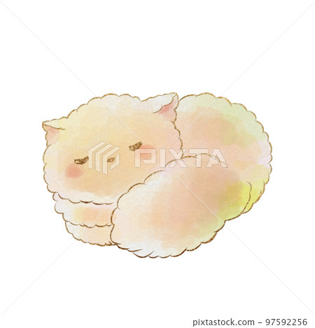 Illustration material: sleeping cat (hand drawn watercolor style) Illustration material: sleeping cat (hand drawn watercolor style) 97592256