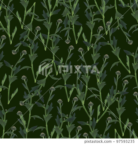 Photo and Digital Seamless Pattern with Nature Chrysanthemums Flowers. Digital Mixed Media Artwork. Endless Motif for Textile Decor and Design. 97593235