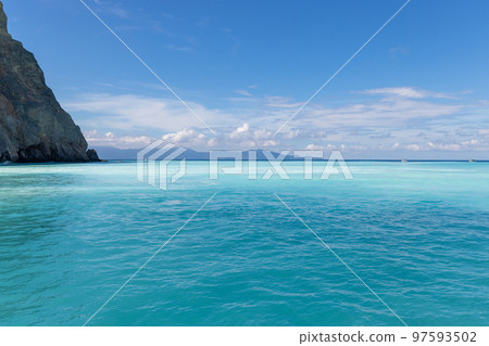 Guishan Island and milk sea in Yilan of Taiwan 97593502