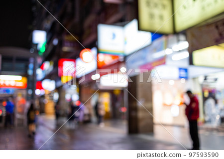 Blurred abstract city street light background. 97593590