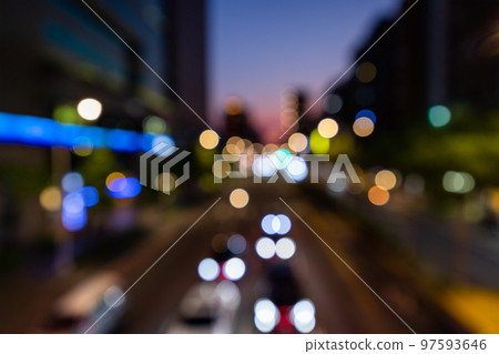 Blur view of the downtown city at night 97593646