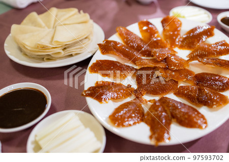Peking duck asian chinese food 97593702