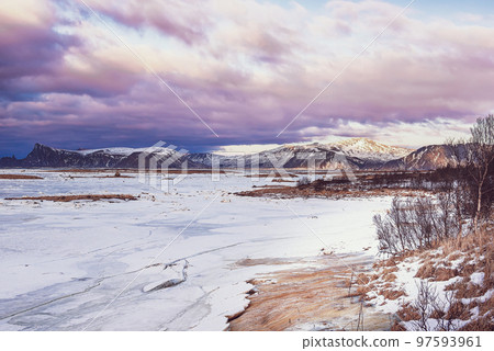 Winter Norway lake Winter Norway lake 97593961