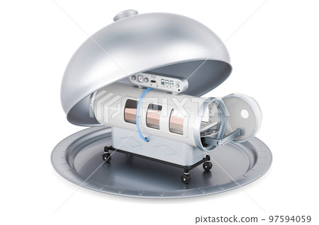 Restaurant cloche with Hyperbaric Chamber, 3D rendering Restaurant cloche with Hyperbaric Chamber, 3D rendering 97594059