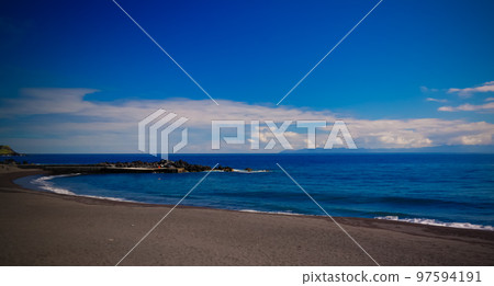 Landscape of Praia do Almoxarife beach , Faial island, Azores, portugal Landscape of Praia do Almoxarife beach , Faial island, Azores, portugal 97594191
