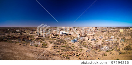 Panorama view to Mizdakhan cemetery, khodjeyli, Karakalpakstan, Uzbekistan 97594216