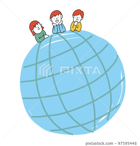 Illustration of children thinking about the earth and environment Illustration of children thinking about the earth and environment 97595448