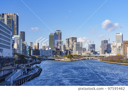 Cityscape of Osaka Scenery of Nakanoshima from Temmabashi 97595462