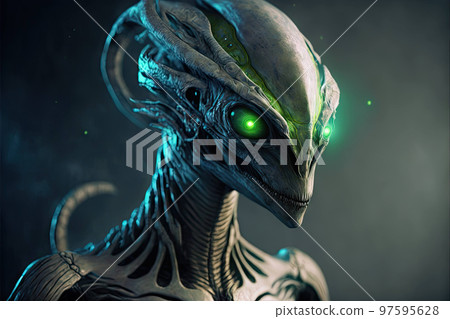Alien portrait, invasion with extraterrestrial civilization 97595628