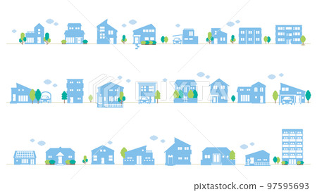 建築圖標的城市景觀圖集（平面） 97595693