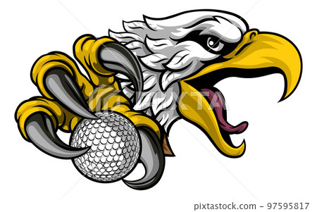 Eagle Hawk Golf Ball Cartoon Sports Team Mascot 97595817
