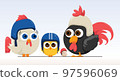 Biker Chick with Family vector illustration 97596069