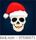 Skull with santa hat 97596071