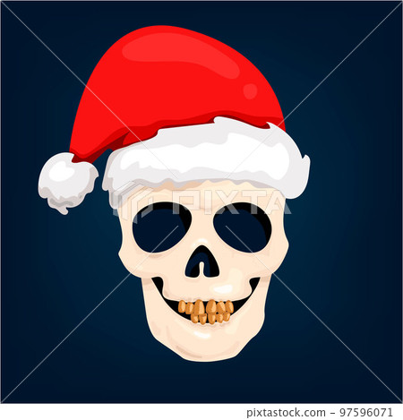 Skull with santa hat 97596071