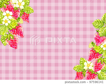 Spring red strawberry watercolor background wallpaper jpg 97596141