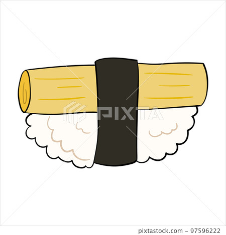 sushi with daikon and nori. vector illustration on a white background sushi with daikon and nori. vector illustration on a white background 97596222