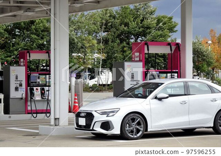 Imported car Audi at a gas station 97596255